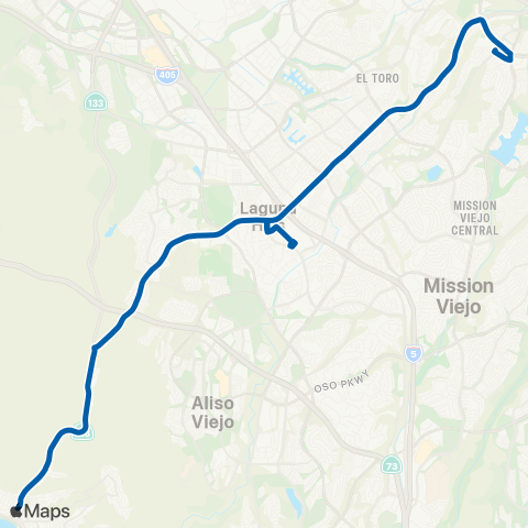 OCTA Mission Viejo - Laguna Beach map