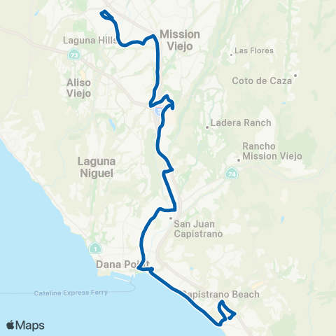 OCTA Laguna Hills - San Clemente map