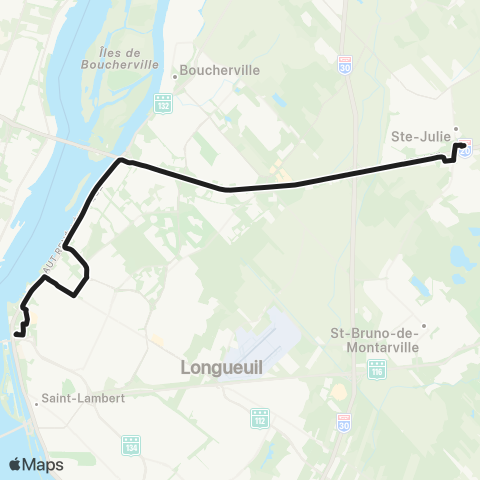 exo Sainte-Julie Express Longueuil - Cégep map