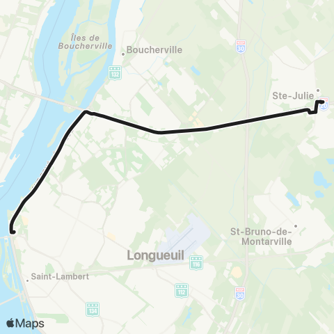 exo Sainte-Julie Express Longueuil map