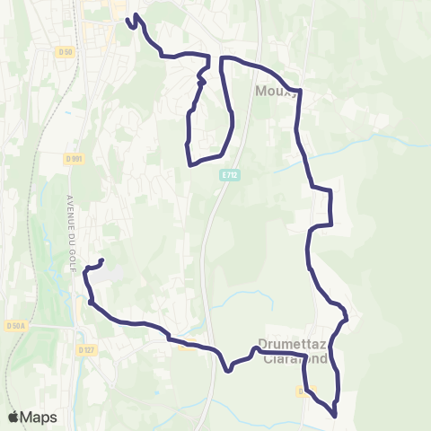 Ondéa - Lignes scolaires Chemin de Recouten / Atrium - Lycée Marlioz map