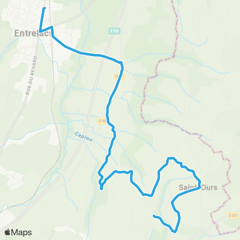 Ondéa - Lignes scolaires Remollard - Pôle d'échanges Entrelacs map