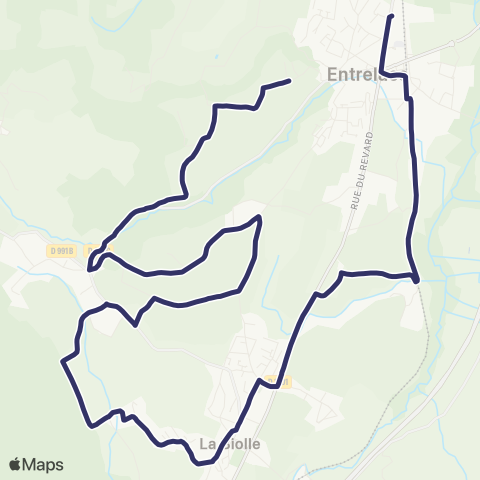 Ondéa - Lignes scolaires Chez les Michaud - Pôle d'échanges Entrelacs map