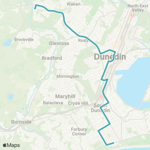 Orbus Dunedin St Kilda - City - Halfway Bush map