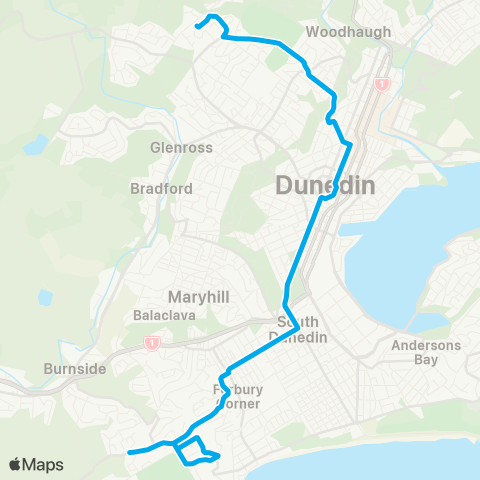 Orbus Dunedin St Clair Park - City - Helensburgh map