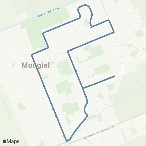 Orbus Dunedin Mosgiel East Circuit map