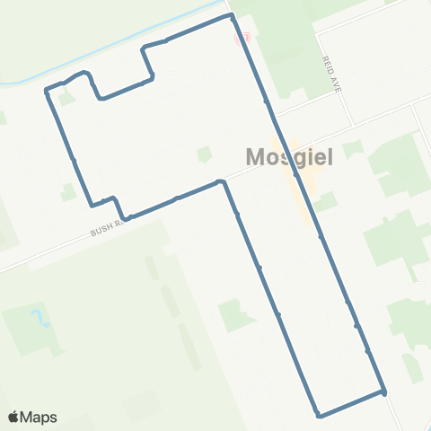 Orbus Dunedin Mosgiel West Circuit map