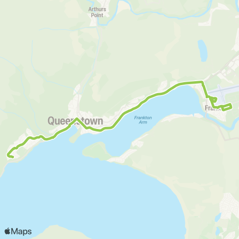 Orbus Queenstown Fernhill to Remarkables Shopping Centre map