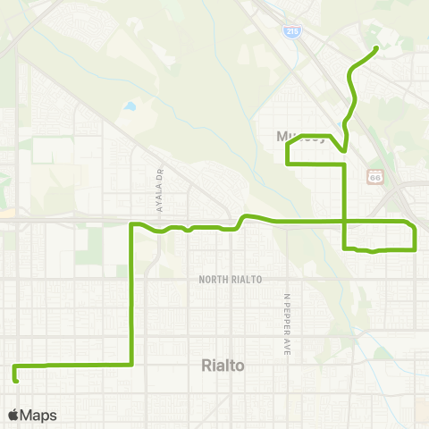 Omnitrans Fontana / Muscoy / Cal State map