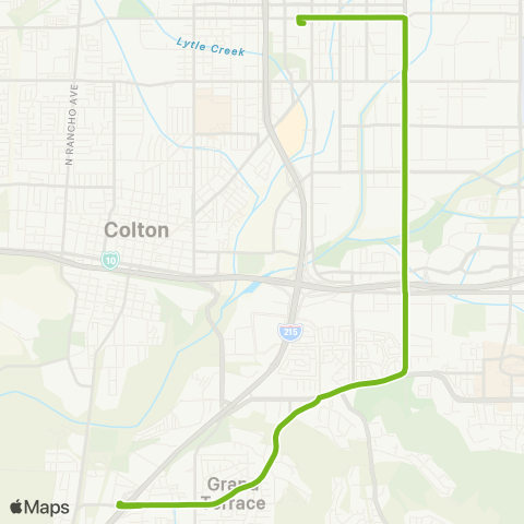 Omnitrans San Bernardino / Waterman / Grand Ter map