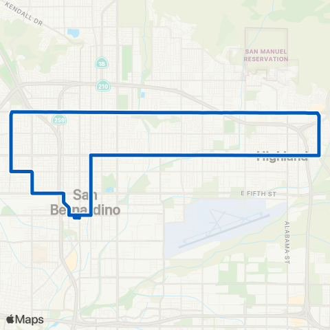 Omnitrans San Bernardino / Baseline / Highland map