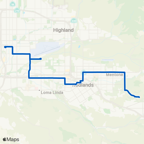 Omnitrans San Bernardino / Mentone / Crafton Coll map