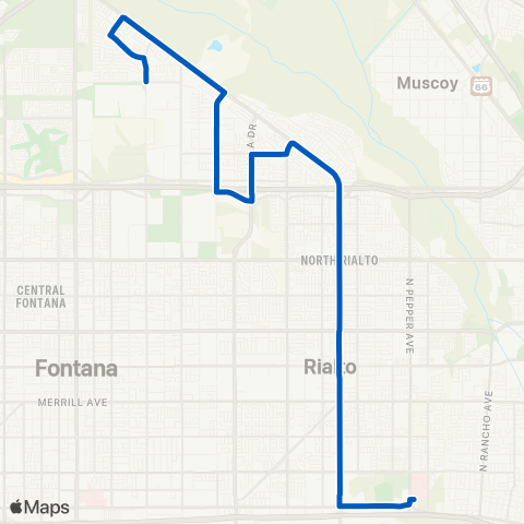 Omnitrans N. Rialto / Colton / Armc map