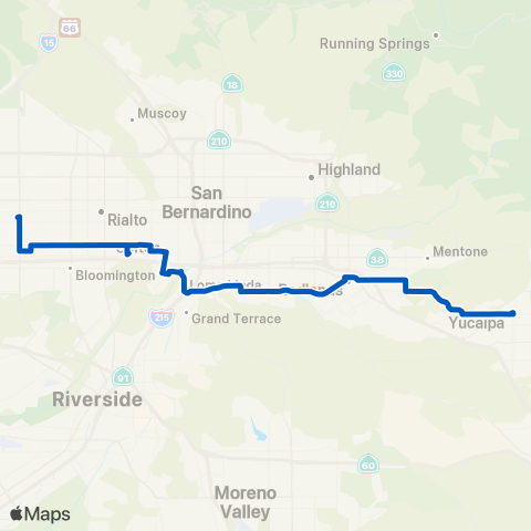 Omnitrans Fontana / Colton / Redlands / Yucaipa map