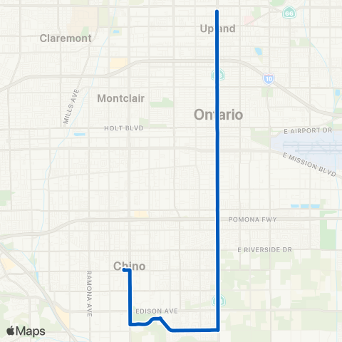 Omnitrans Chino / Euclid / Upland map