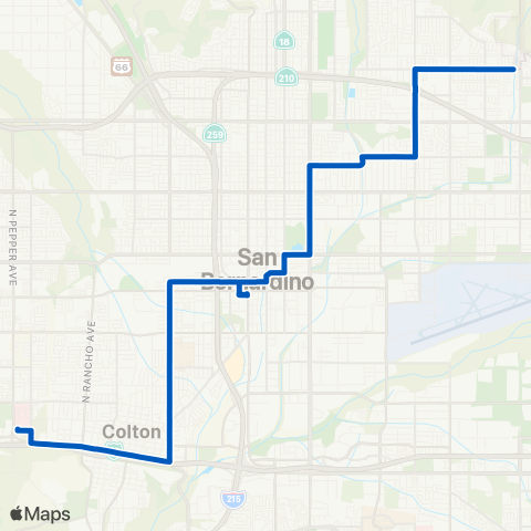 Omnitrans Colton / Armc / Del Rosa map