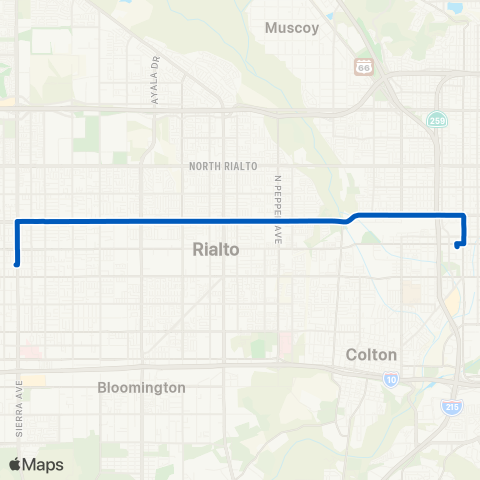 Omnitrans Fontana / Foothill / San Bernardino map