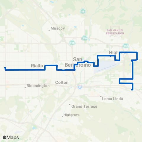 Omnitrans Fontana / San Bernardino / Redlands map