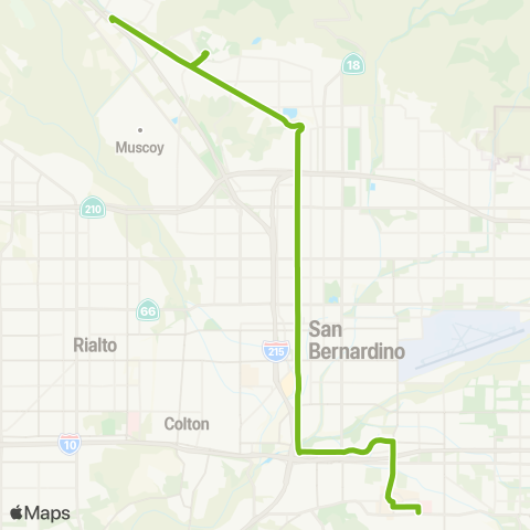 Omnitrans San Bernardino Express map
