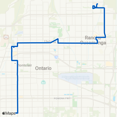 Omnitrans Chino / Montclair / Chaffey College map