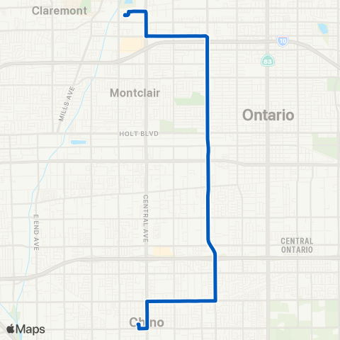 Omnitrans Chino / Mountain / Montclair map