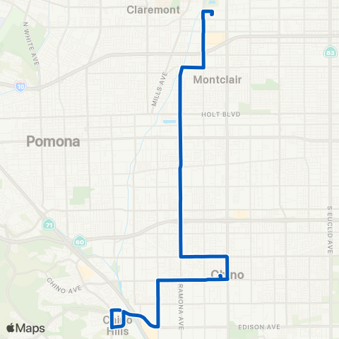 Omnitrans Chino Hills / Ramona / Montclair map