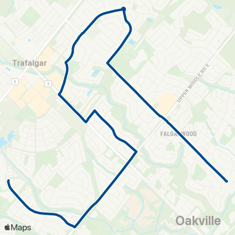 Oakville Transit Holy Trinity map