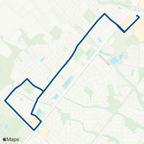 Oakville Transit Glenorchy map