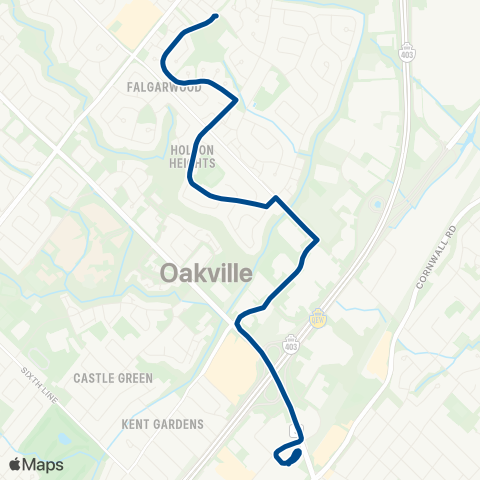 Oakville Transit Falgarwood map