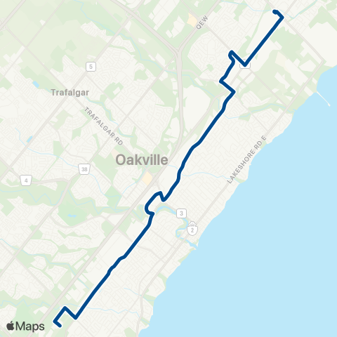 Oakville Transit Speers-Cornwall map