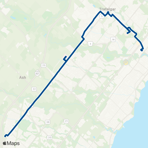 Oakville Transit Dundas map