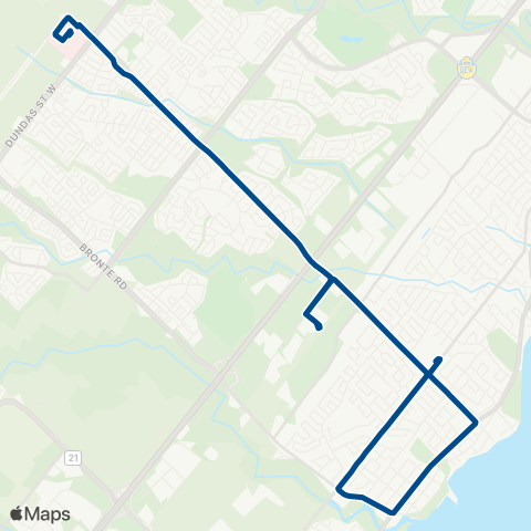 Oakville Transit Third Line map