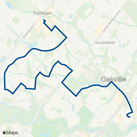 Oakville Transit River Oaks map