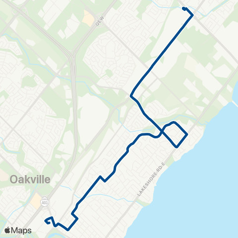 Oakville Transit Linbrook map