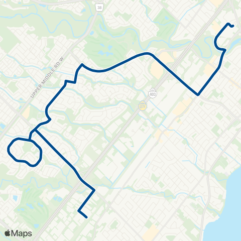 Oakville Transit Glen Abbey North map