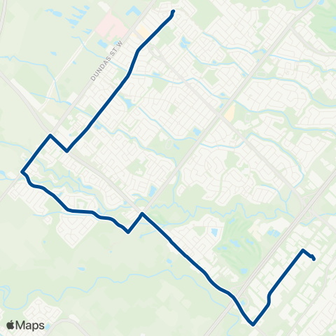 Oakville Transit Pine Glen map