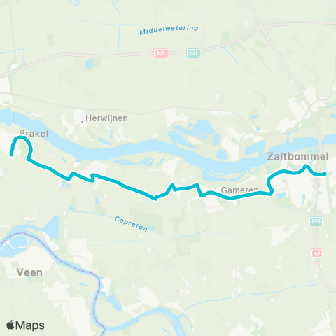 Arriva Zaltbommel - Brakel map