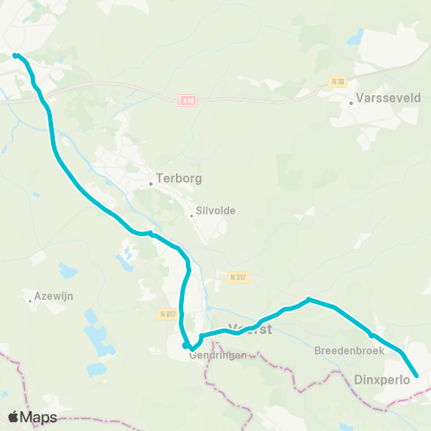 Arriva Gendringen - Doetinchem map