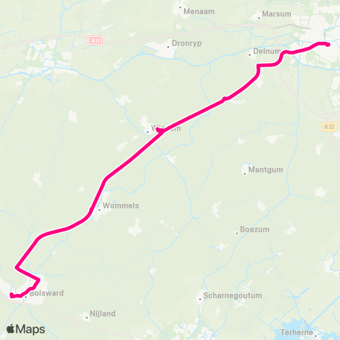 Arriva Bolsward - Leeuwarden map