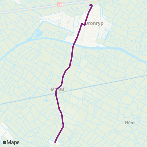 Arriva Baijum - Dronryp, Hoek Dronryp map