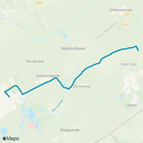 Arriva Zandhuizen - Wolvega, Station map