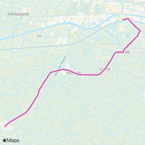 Arriva Achlum, Jonkerschap - Franeker, Station map