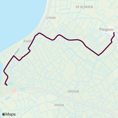 Arriva Pingjum - Kop Afsluitdijk map