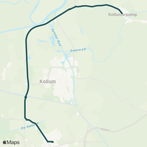 Arriva Kollumerpomp, 't Trefpunt - Buitenpost, Station map