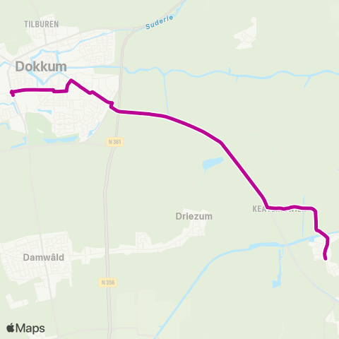 Arriva Westergeest - Dokkum, Sionsberg map