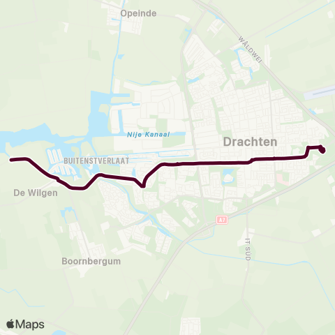 Arriva Smalle Ee - Drachten, Transferium Oost map