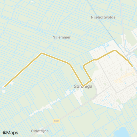 Arriva Oldelamer - Wolvega, Station map