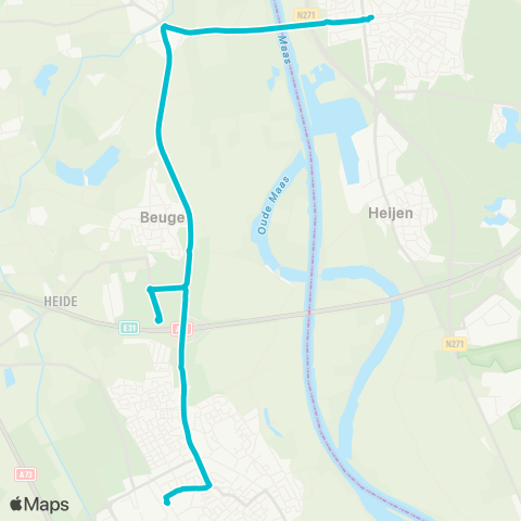 Arriva Boxmeer - Gennep map