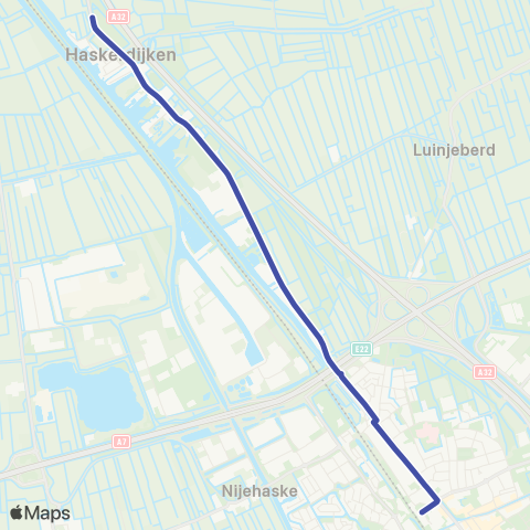 Arriva Haskerdijken - Heerenveen, Busstation map