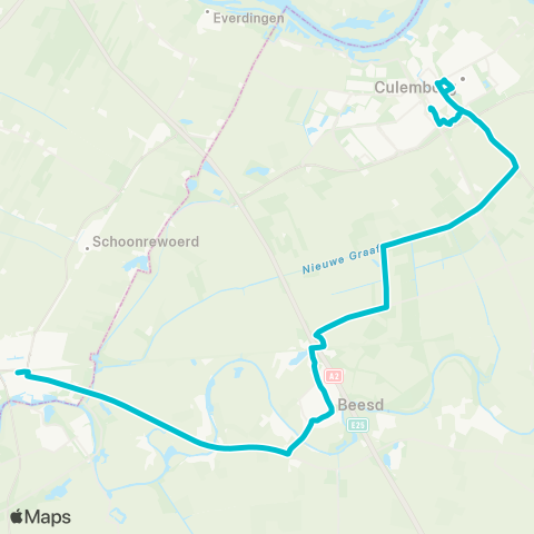 Arriva Leerdam - Culemborg map